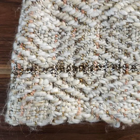 Chicos Womens Medium 1 Wool Alpaca Blend Knit Fringe Open Front Cardigan Sweater - Picture 9 of 11